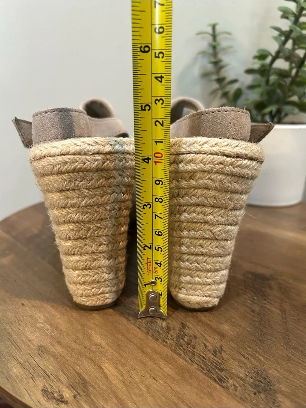 TOMS Women’s Taupe Suede Espadrille Wedge Sandals Size 11